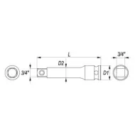 Nástavec 3/4" rázový prodlužovací YATO YT-1160 100mm