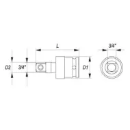 Nástavec 3/4" rázový kloubový YATO YT-1164