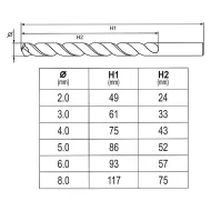 Vrtáky do kovu YATO YT-41602 6ks HSS-COBALT