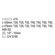 Bity YATO YT-0411 sada 15ks TORX